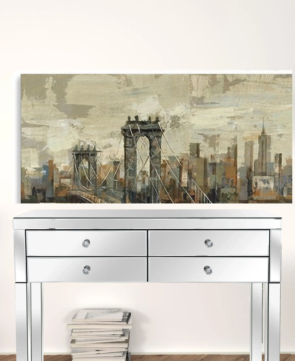 Vintage Inspired Nyc City Skyline Unframed Print Wall Art — view 2