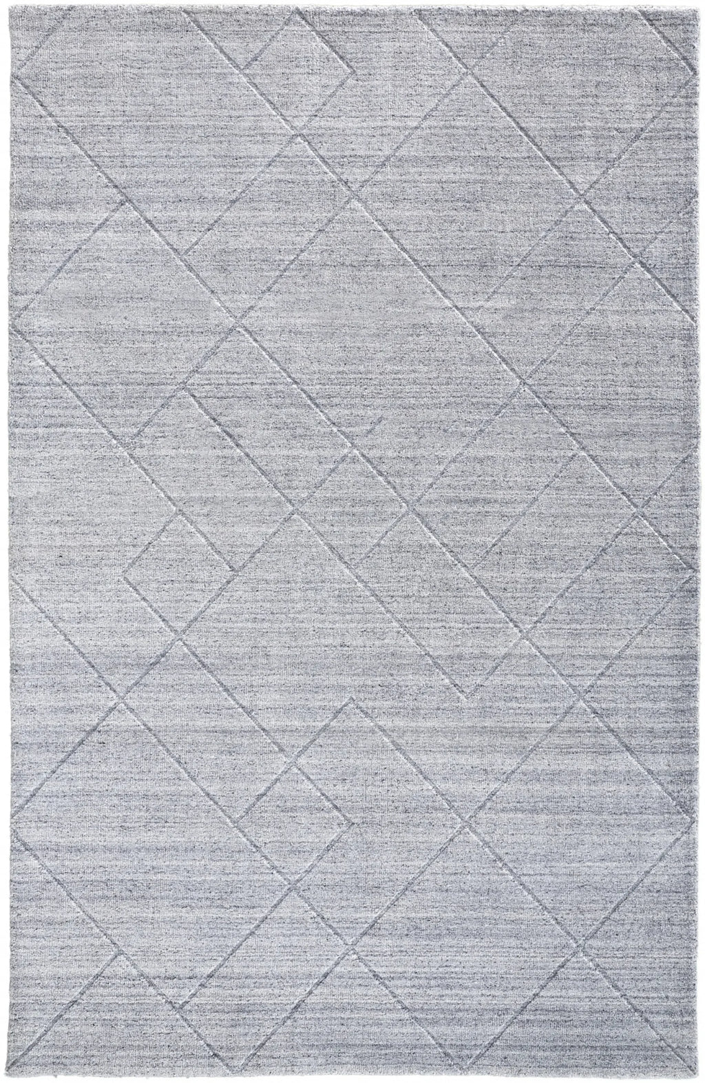 8′ X 10′ Gray And Silver Striped Hand Woven Area Rug