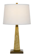28″ Brown Table Lamp With Off White Empire Shade