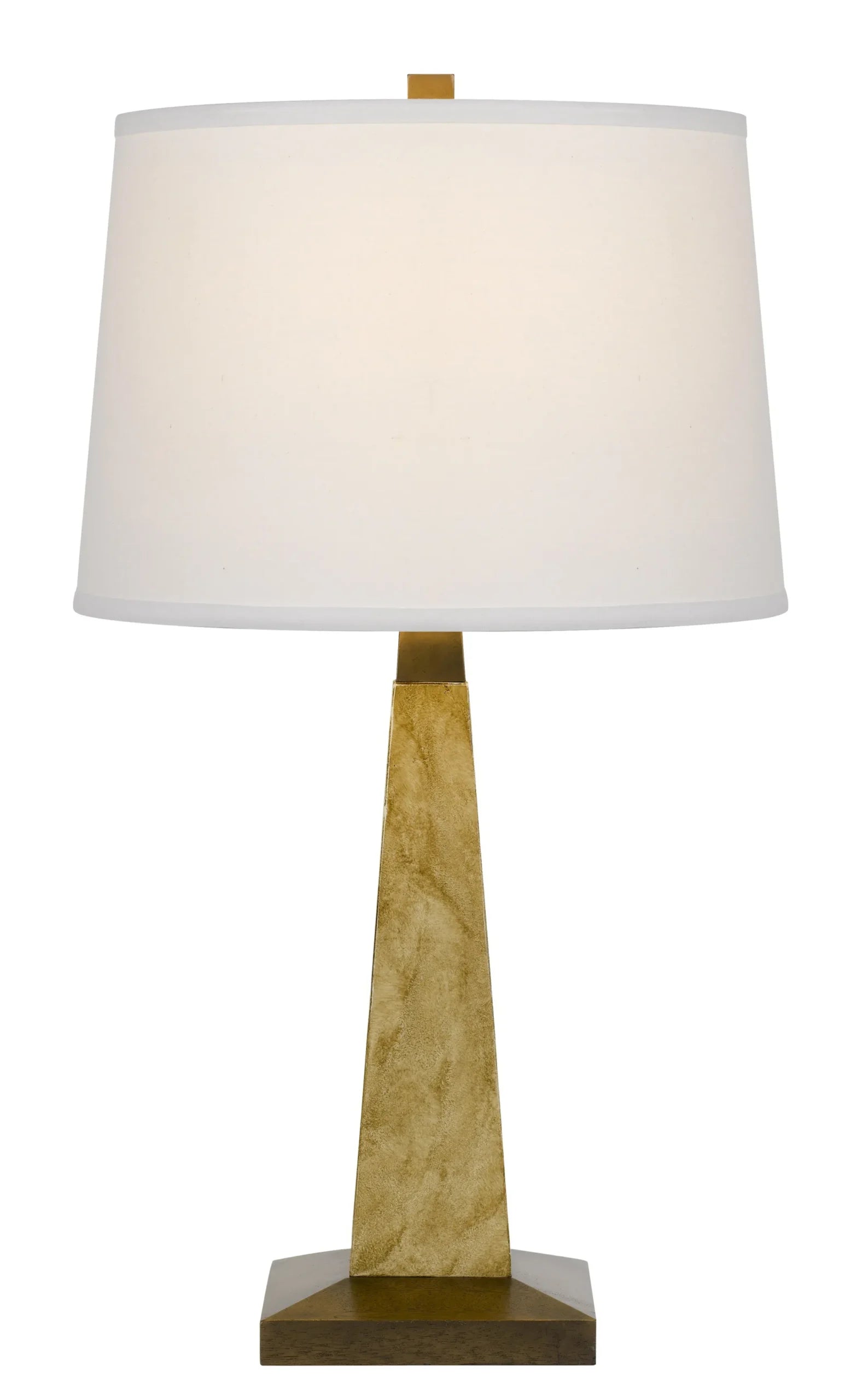 28″ Brown Table Lamp With Off White Empire Shade