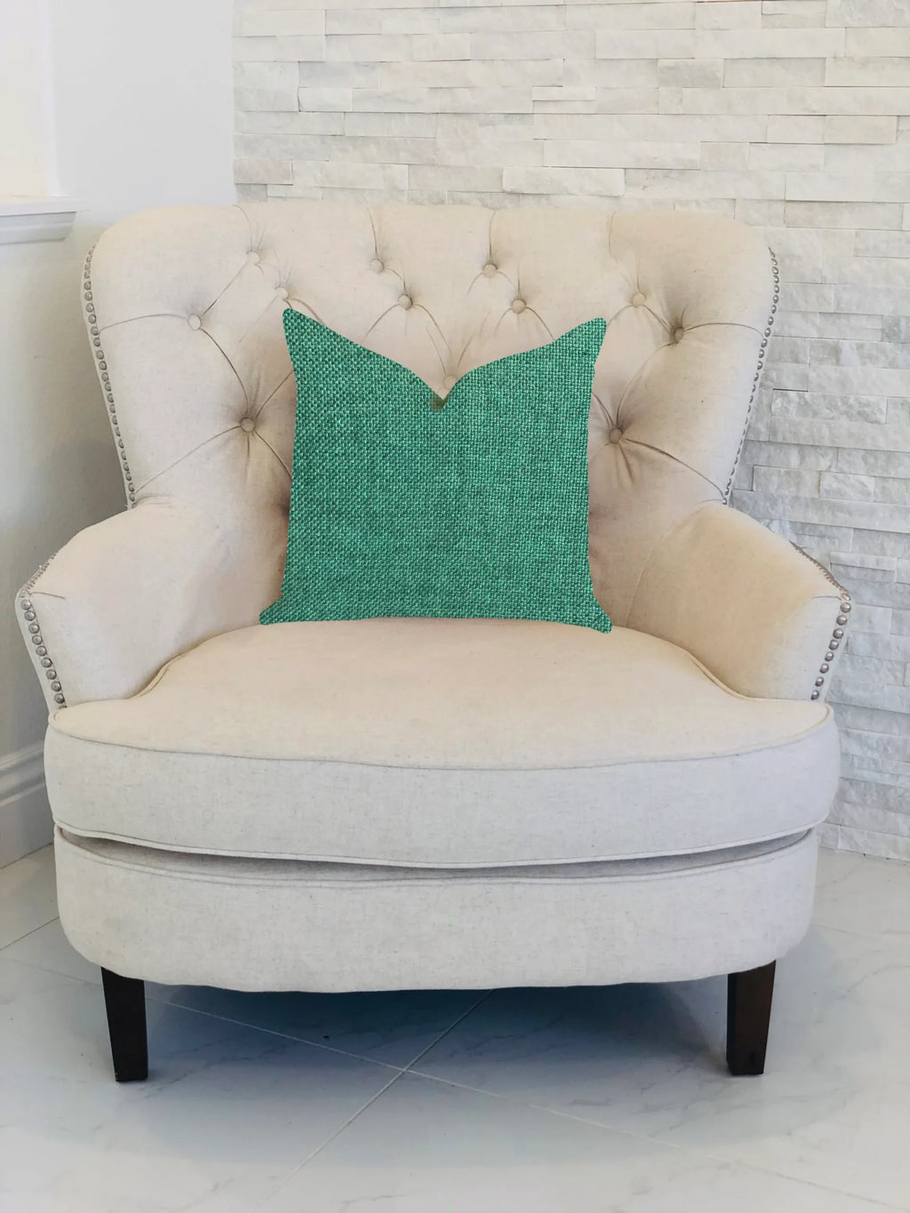 Plutus Grass Seed Luxury Throw Pillow in Green — view 2