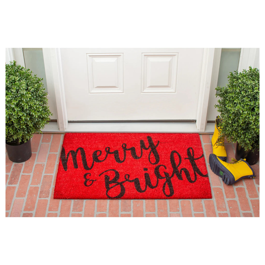 Christmas Merry and Bright Outdoor Coir Door Mat — view 4