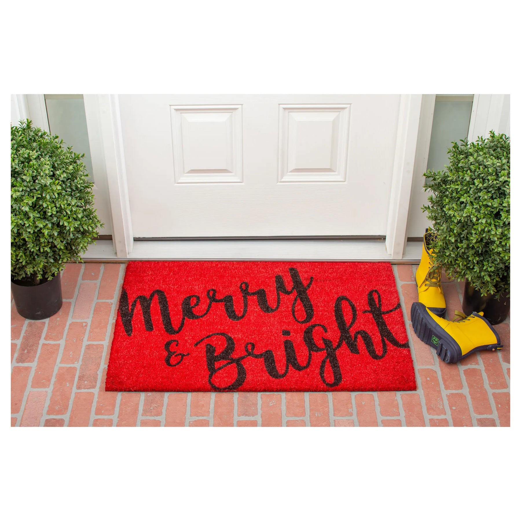 Christmas Merry and Bright Outdoor Coir Door Mat — view 4