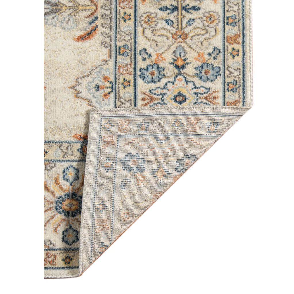 9′ X 12′ Blue and Orange Medallion Stain Resistant Indoor Outdoor Area Rug — view 4