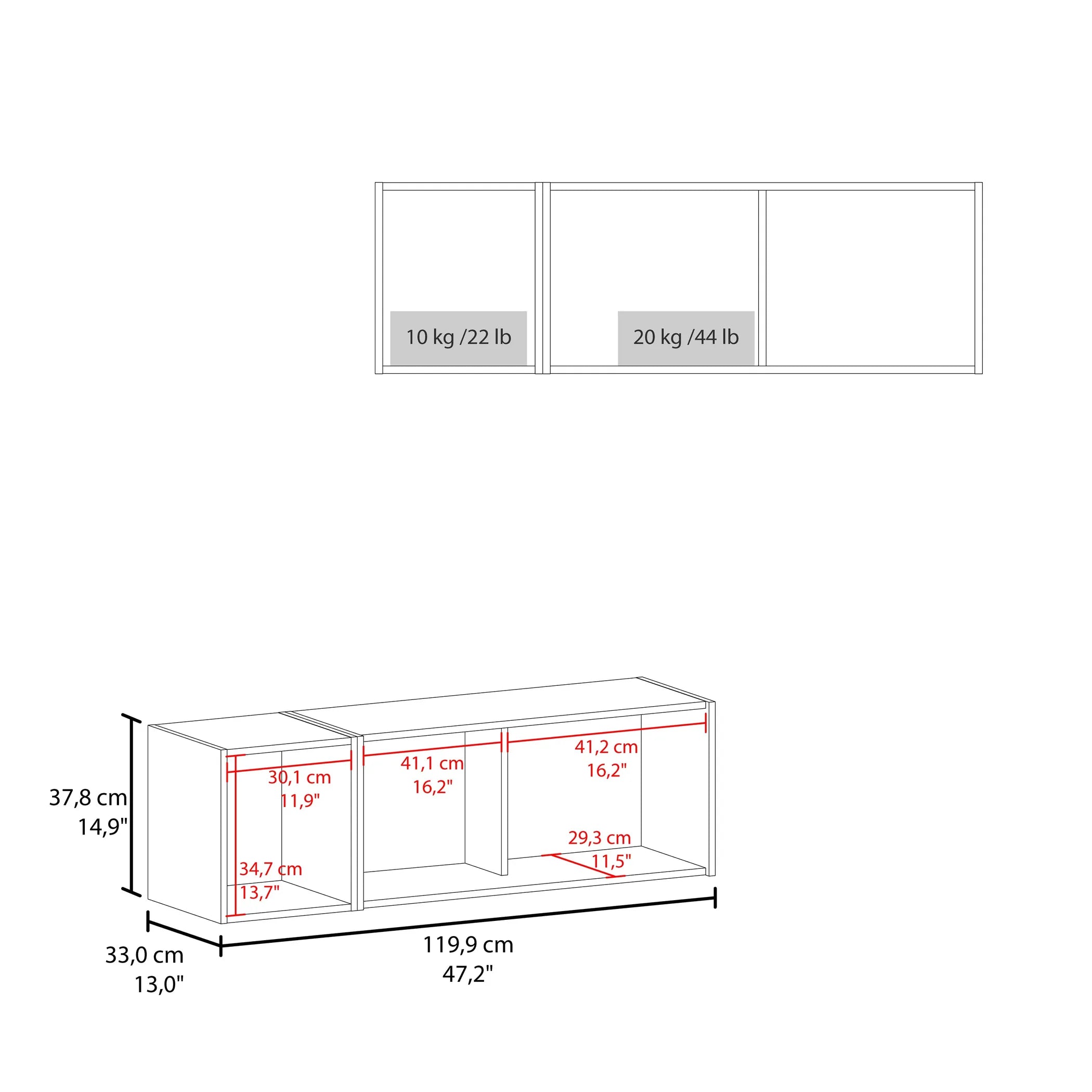 Aster 47″ W Wall Cabinet Smoke — view 2