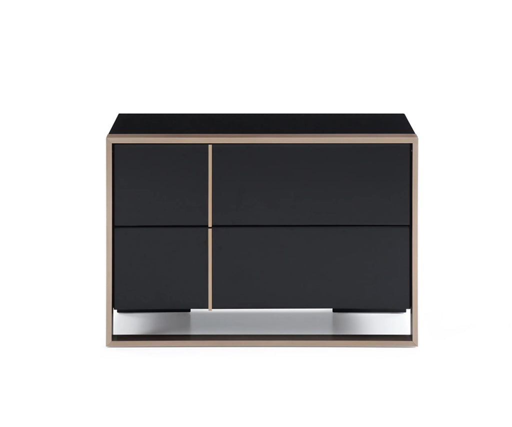 20″ Black Two Drawers Nightstand