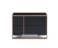 20″ Black Two Drawers Nightstand