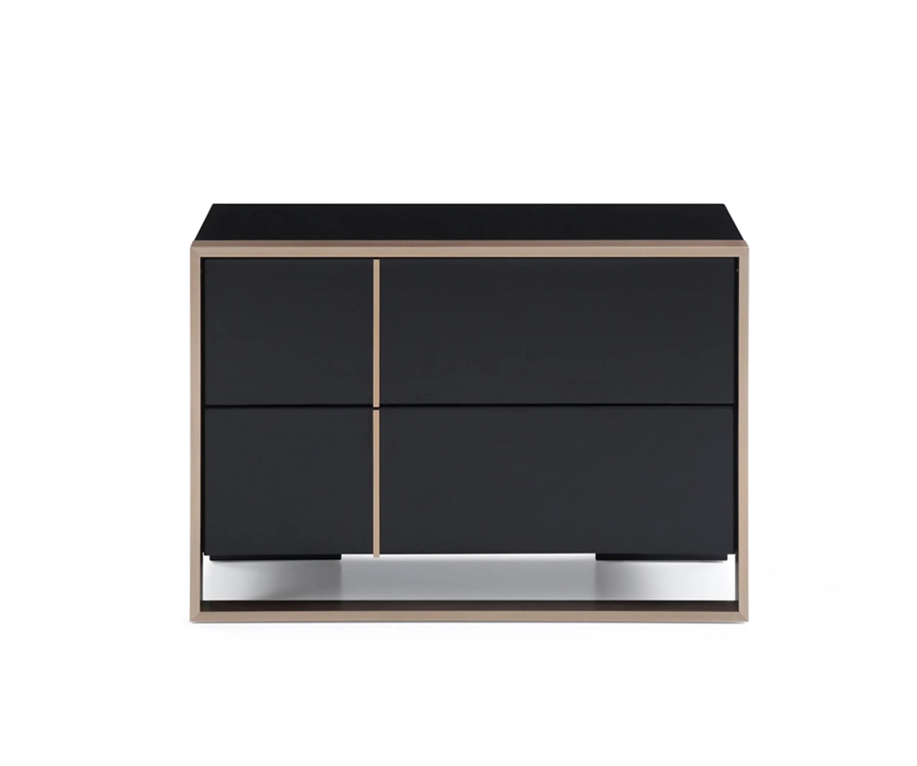 20″ Black Two Drawers Nightstand