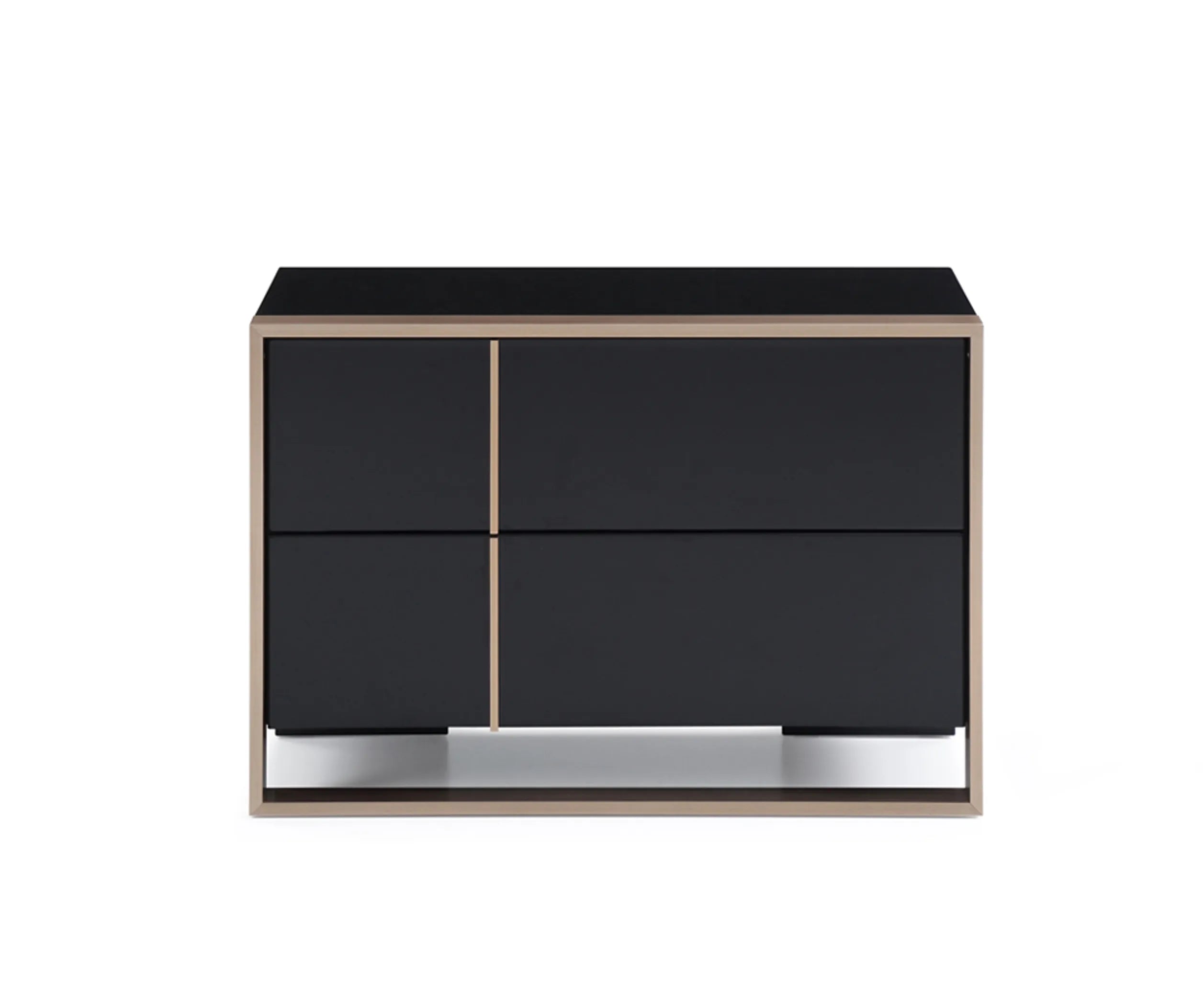 20″ Black Two Drawers Nightstand
