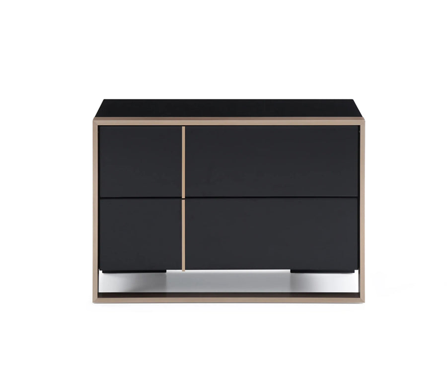 20″ Black Two Drawers Nightstand