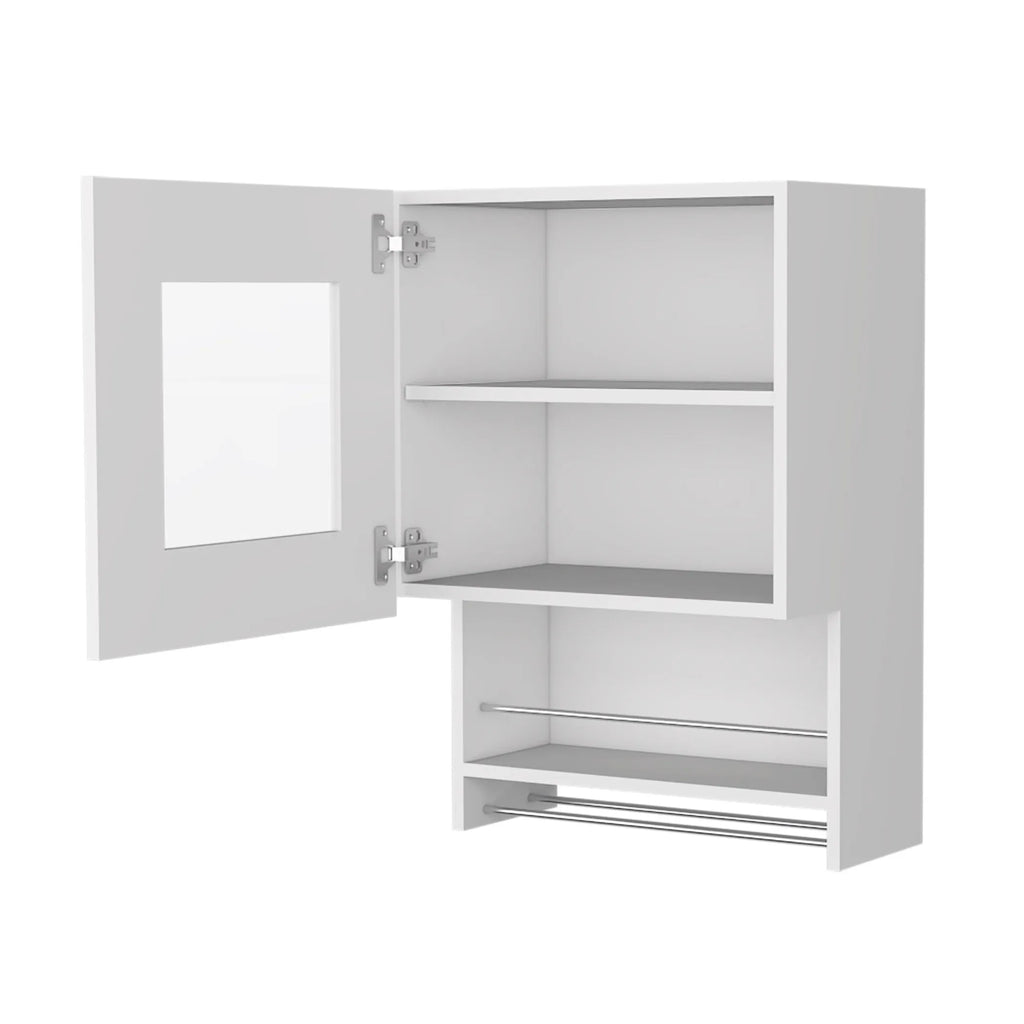 20″ White Accent Cabinet With Two Shelves — view 2