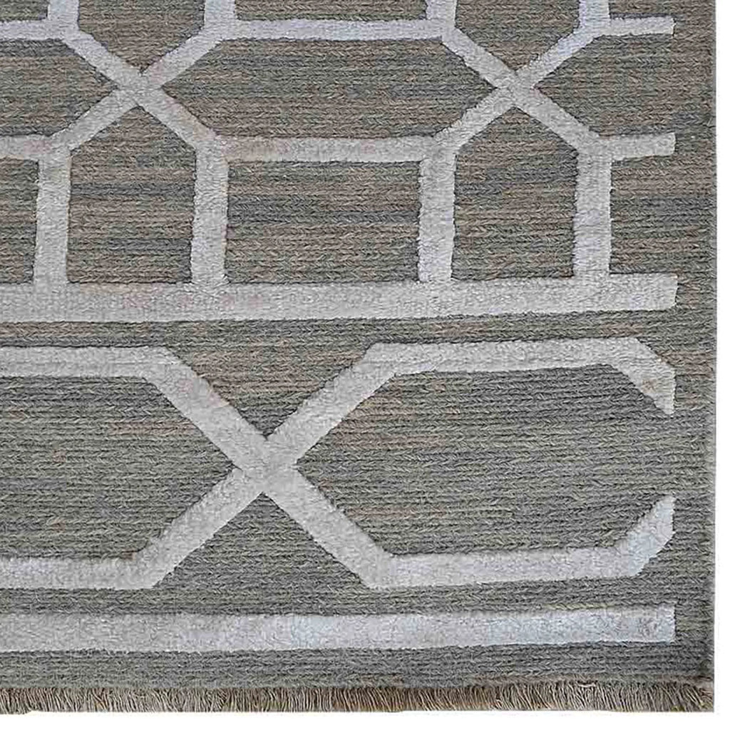 Rugsotic Carpets Hand Knotted Sumak Silk And Wool Area Rug Geometric — view 4