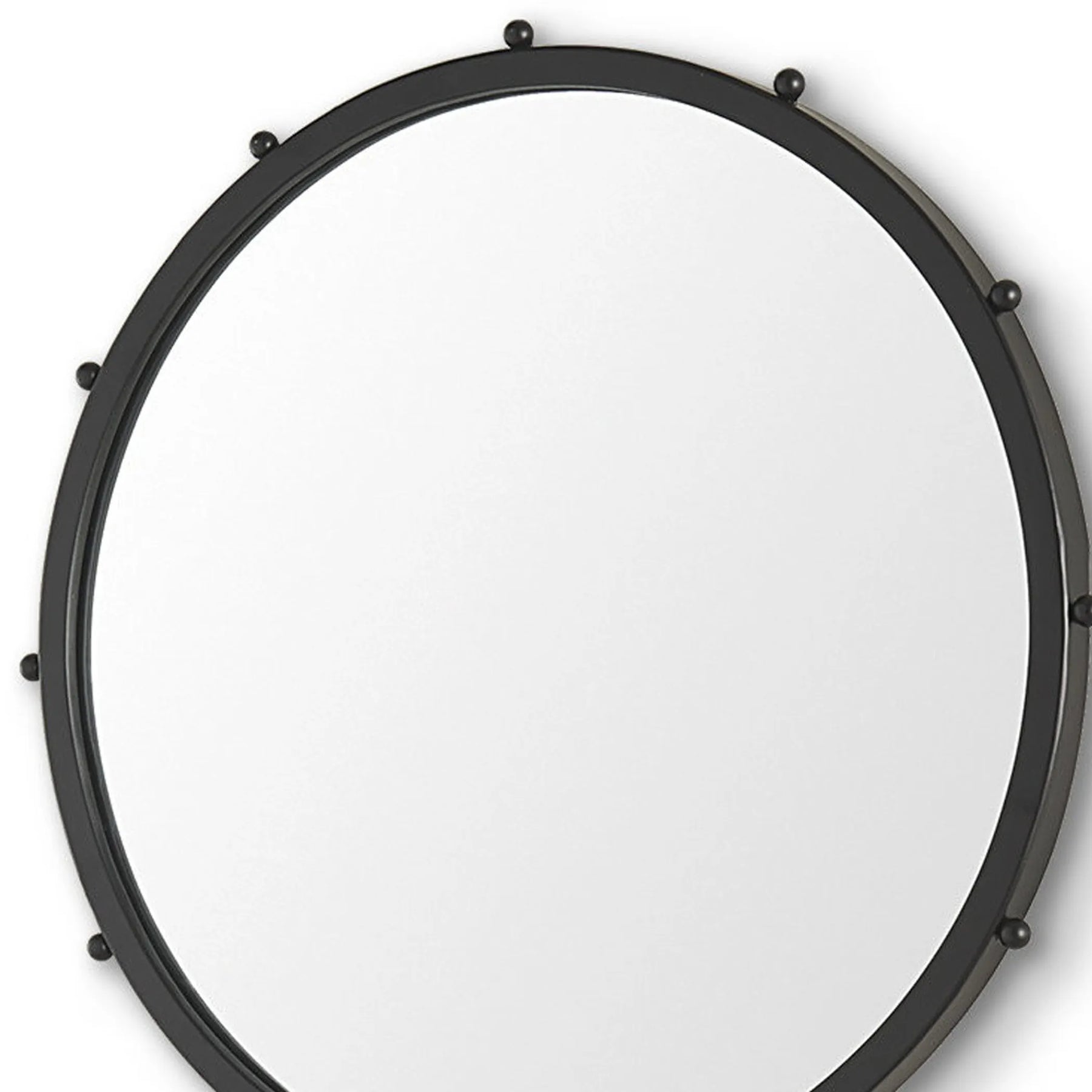 Metal Beaded Round Framed Accent Mirror — view 4