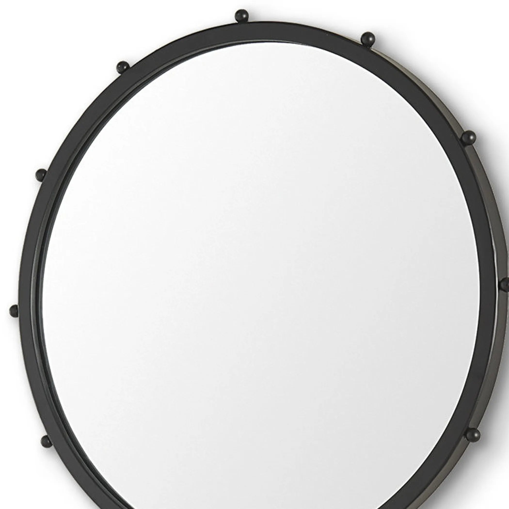 Metal Beaded Round Framed Accent Mirror — view 4