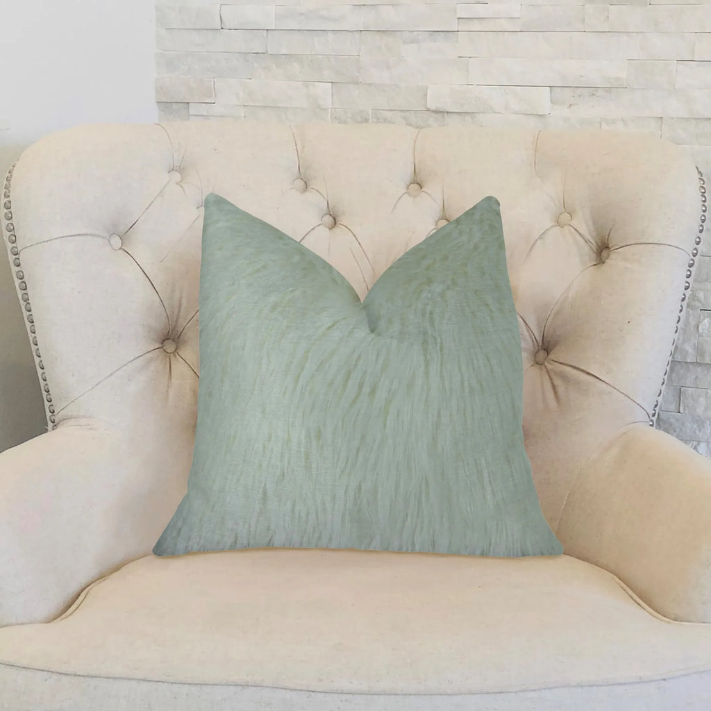 Plutus Fuzzy Mongolian Fur White Handmade Luxury Pillow — view 2