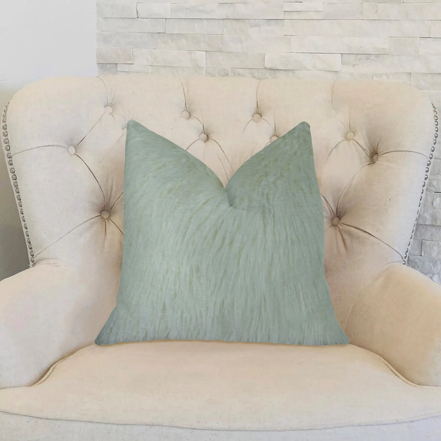 Plutus Fuzzy Mongolian Fur White Handmade Luxury Pillow — view 2