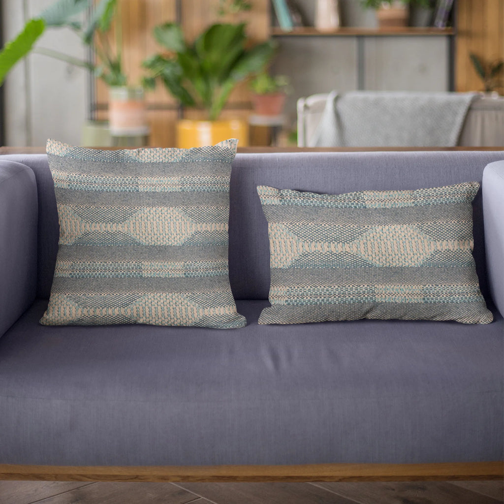 Plutus Blue Lake Stripe Luxury Throw Pillow — view 3