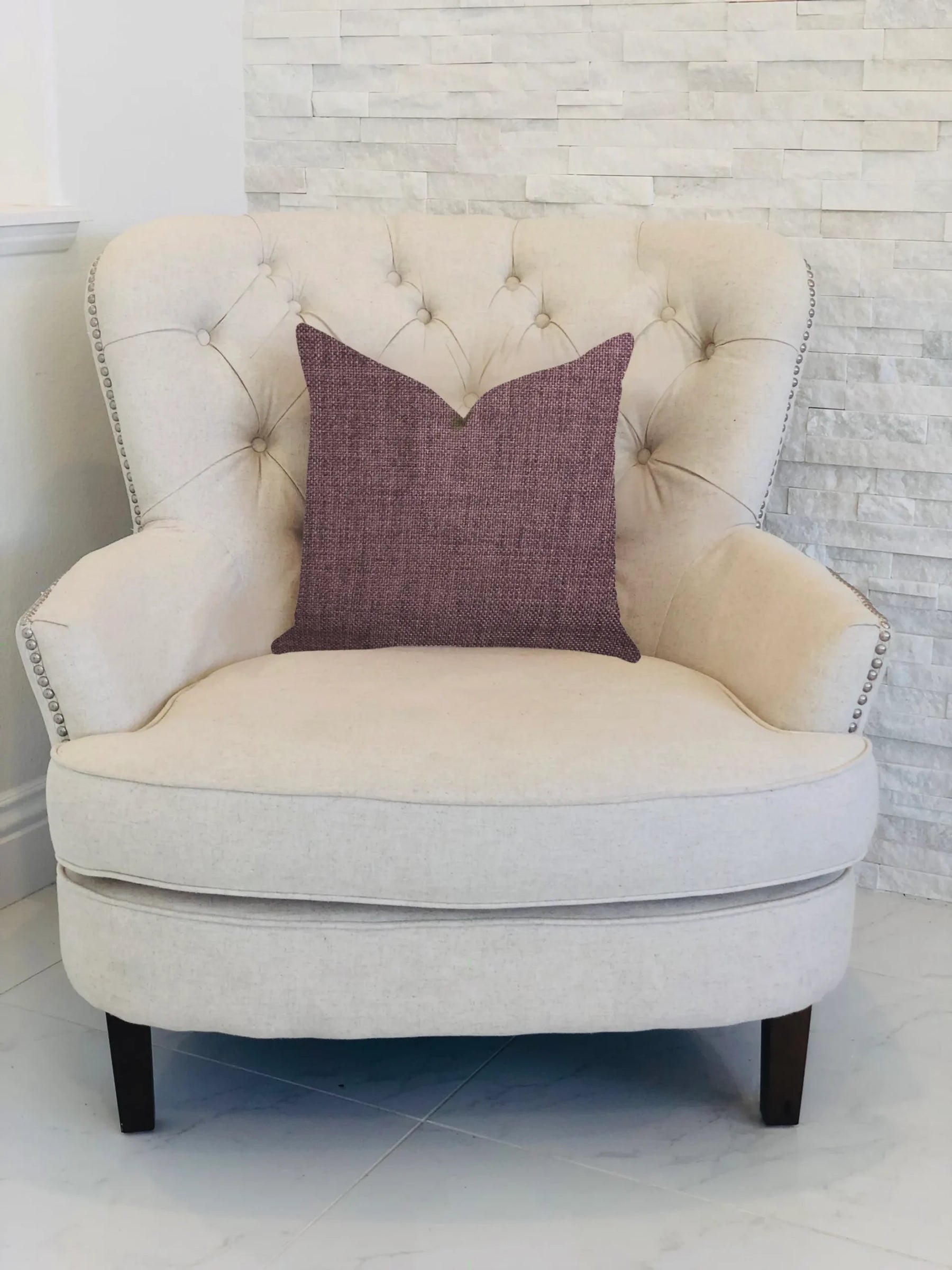 Plutus Grape Seed Luxury Throw Pillow in Purple Tones — view 2