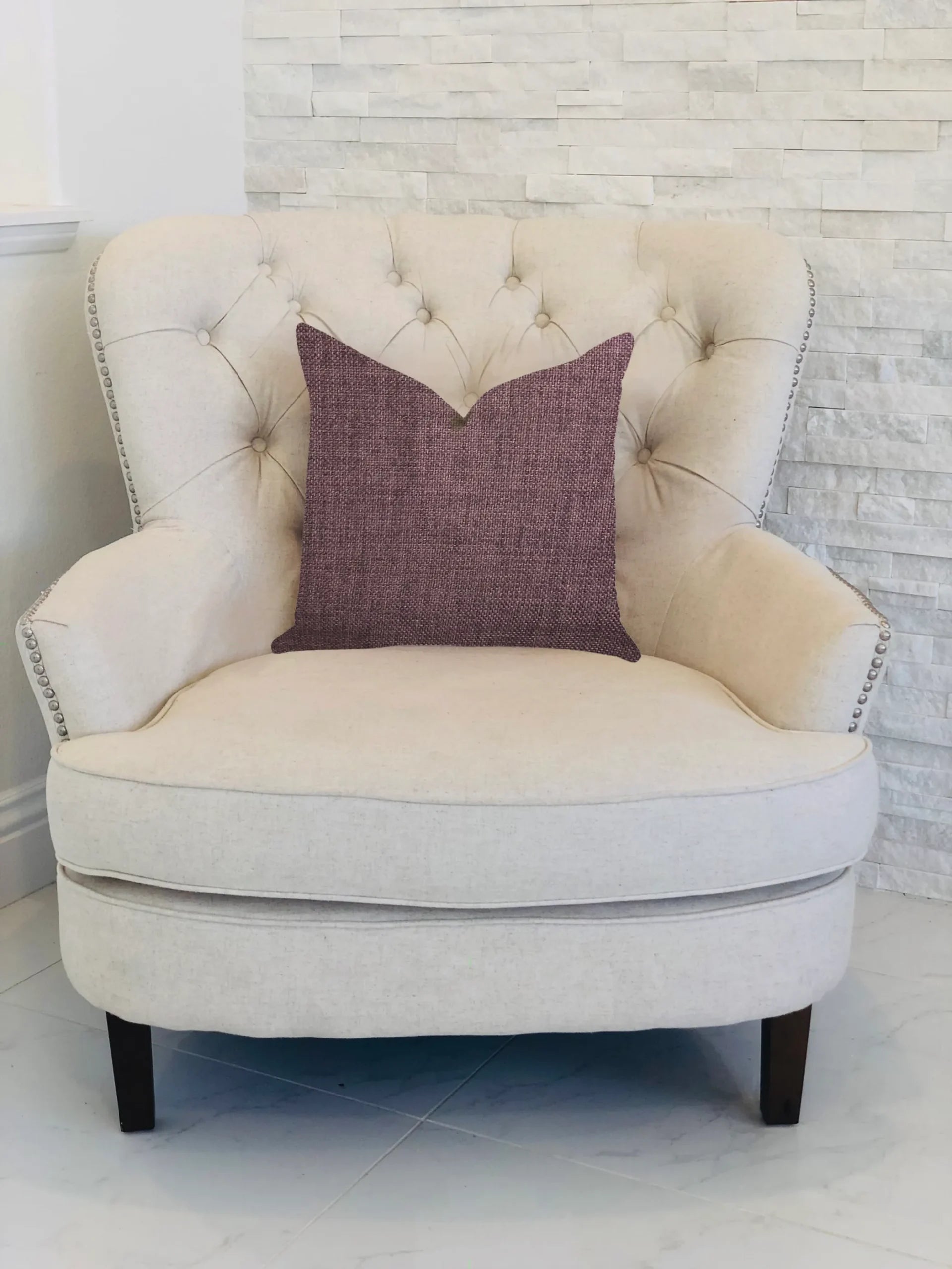 Plutus Grape Seed Luxury Throw Pillow in Purple Tones — view 2
