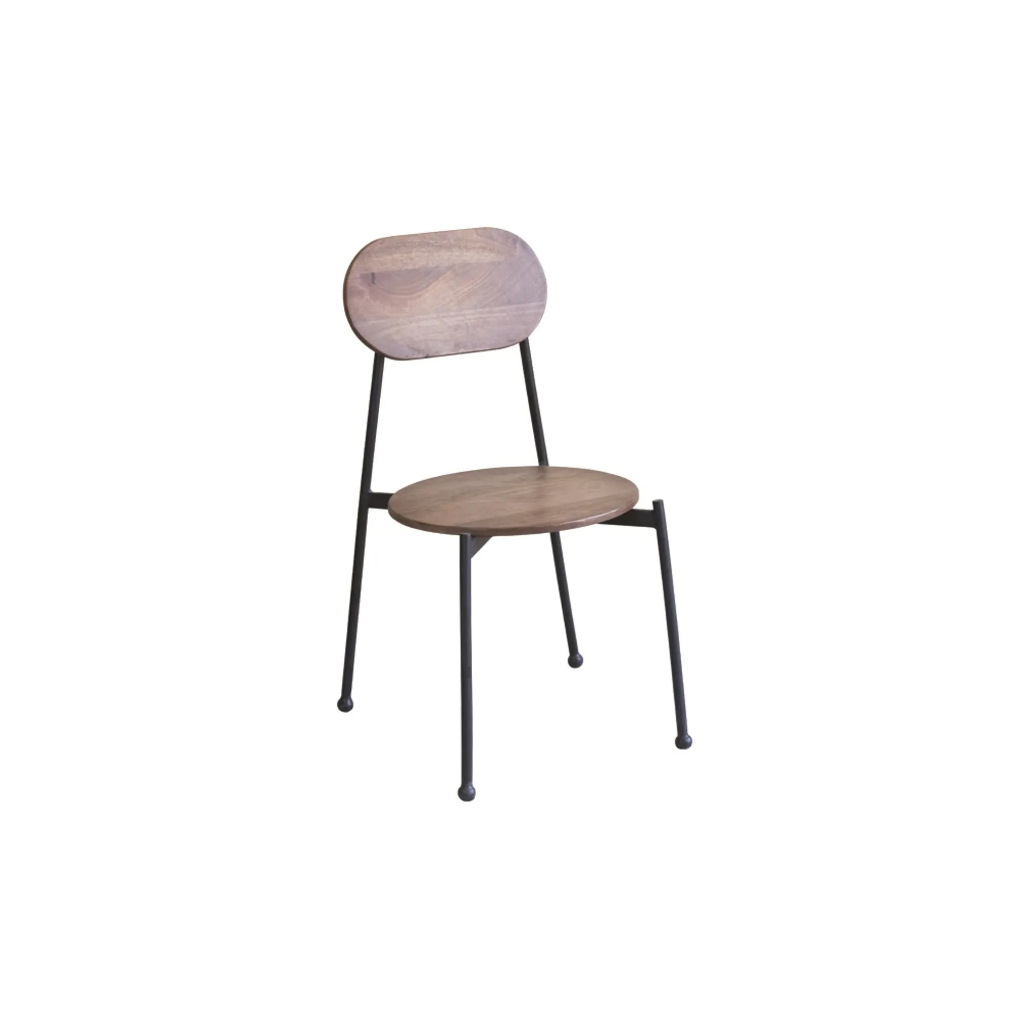 Set of Two Brown And Black Metal and Wood King Louis Back Dining Side Chairs — view 2