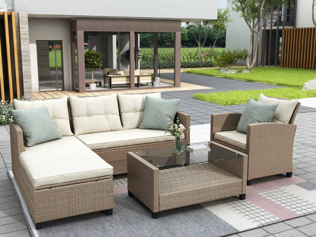 Set Of 4 Piece Outdoor, Patio Furniture — view 3