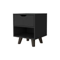 19″ Black One Drawer Faux Wood Nightstand