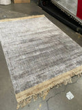5’3″ x 7’6″ Feet Dark Grey Faux Silk Viscose Handmade Rug