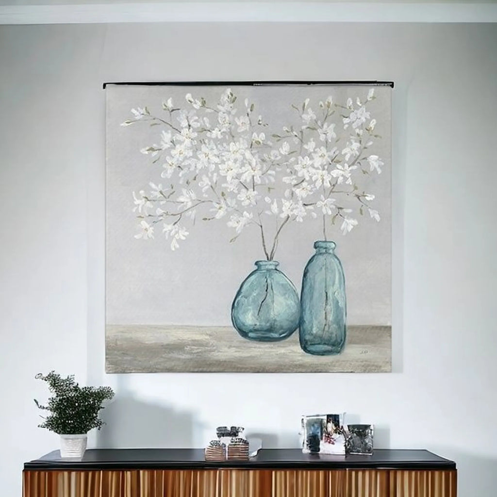 White Spring Flowers Unframed Print Wall Art — view 2