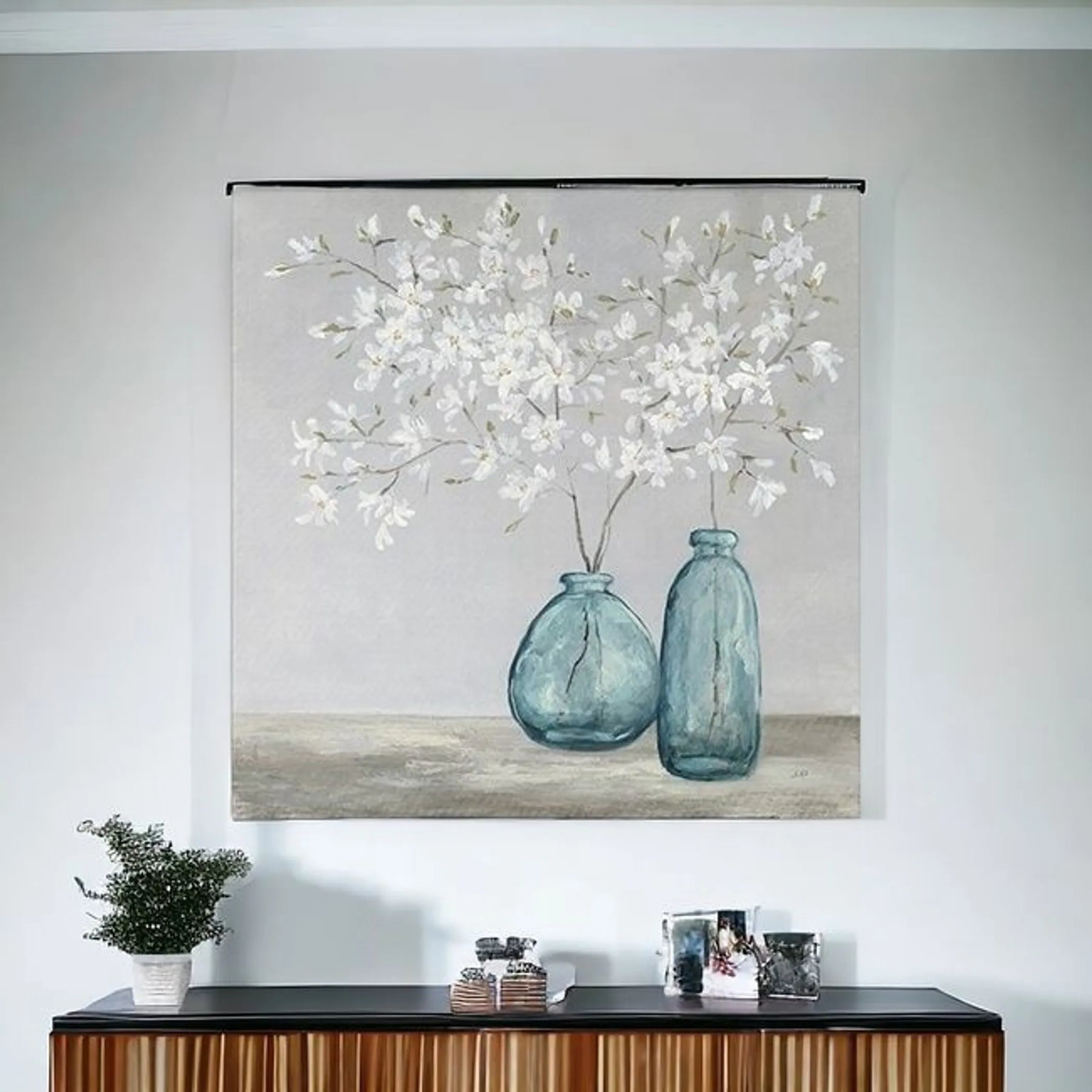 White Spring Flowers Unframed Print Wall Art — view 2