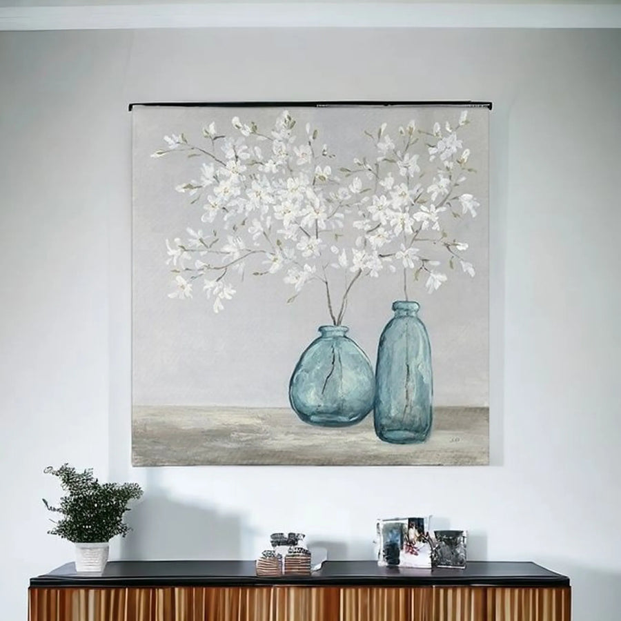 White Spring Flowers Unframed Print Wall Art — view 2