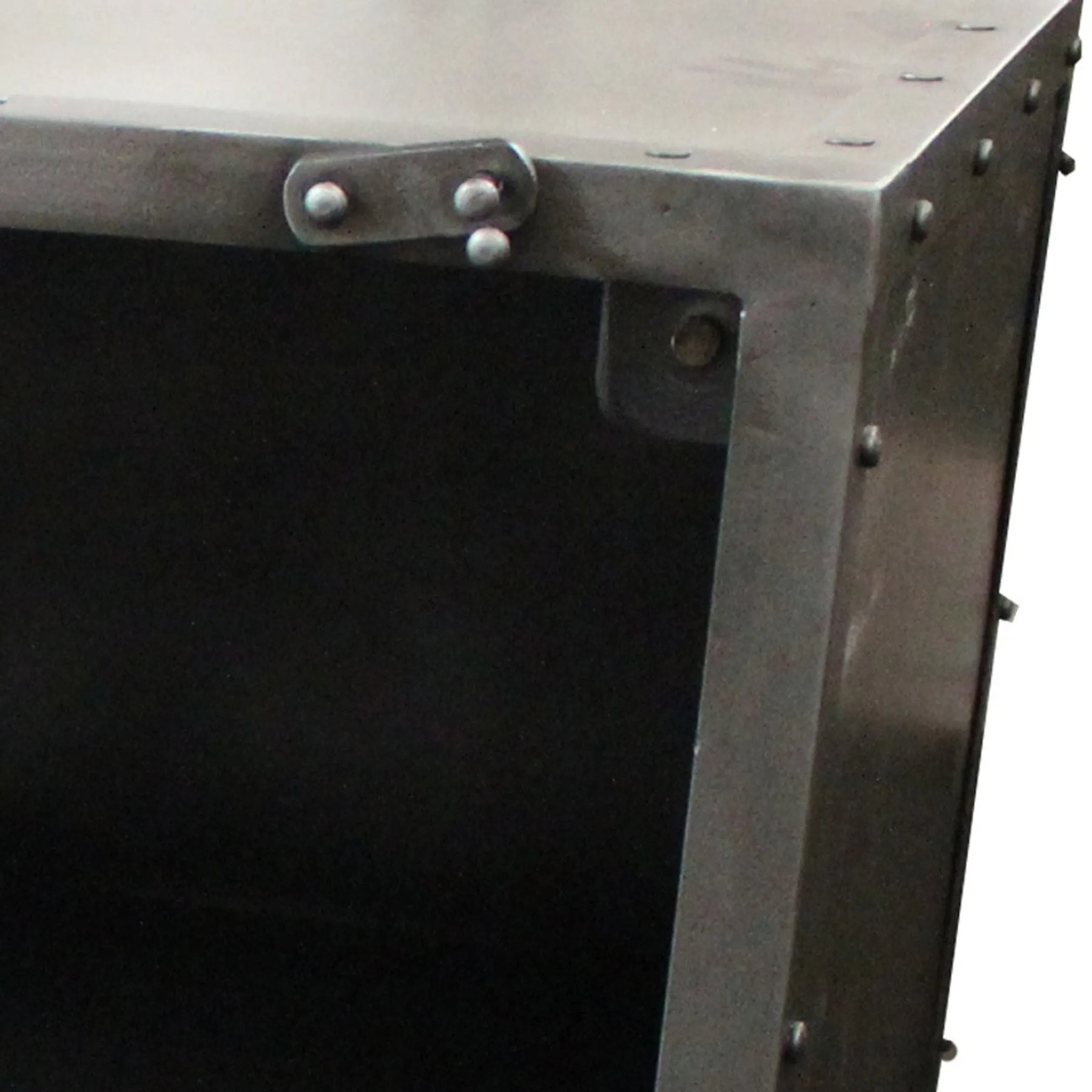 20″ Silver Metal Accent Cabinet With Two Shelves — view 4
