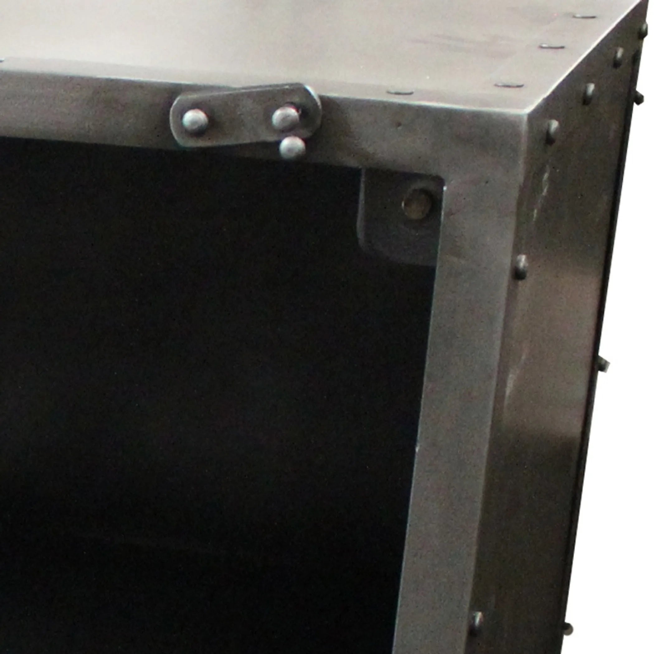 20″ Silver Metal Accent Cabinet With Two Shelves — view 4