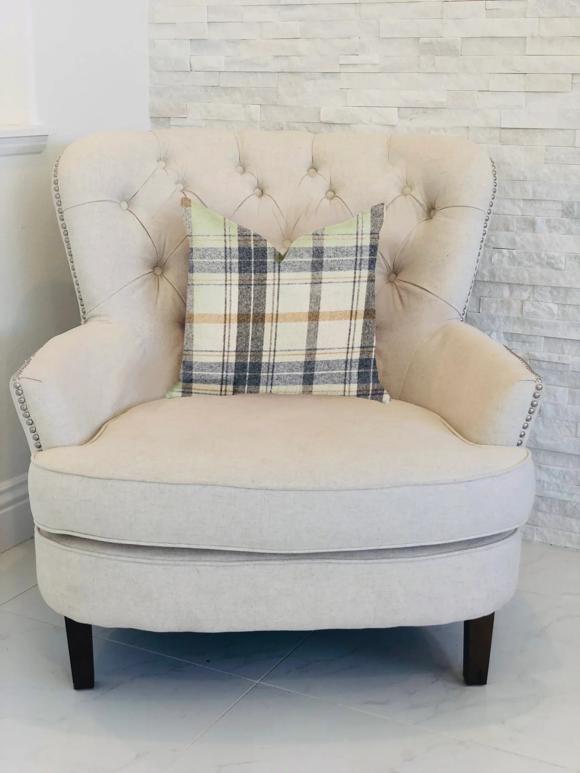 Plutus Plaid Rendezvous Luxury Throw Motif Pillow — view 2