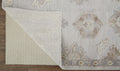 8′ X 10′ Ivory Silver And Tan Floral Hand Knotted Stain Resistant Area Rug