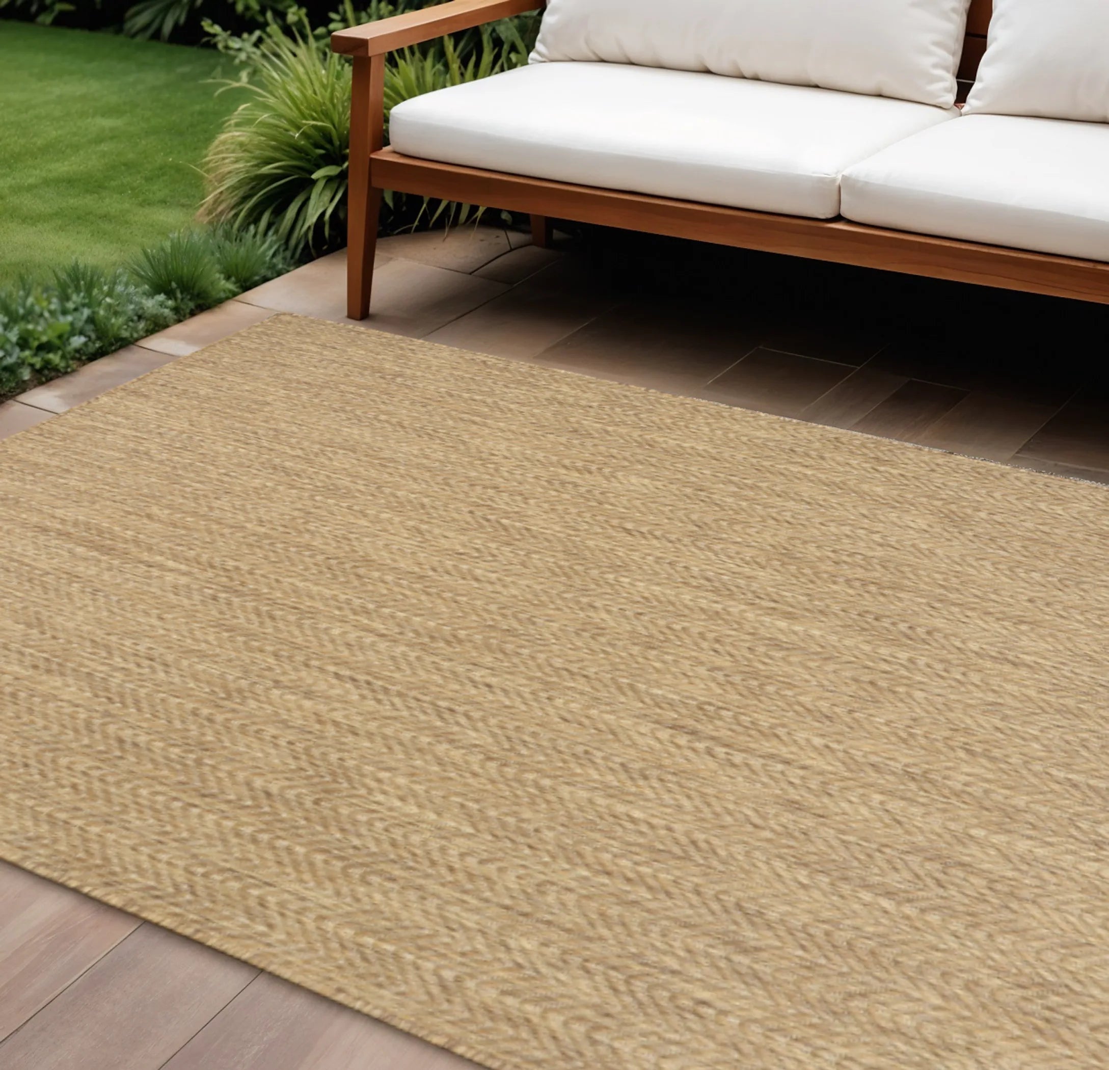 6′ X 9′ Natural Geometric Indoor Outdoor Area Rug