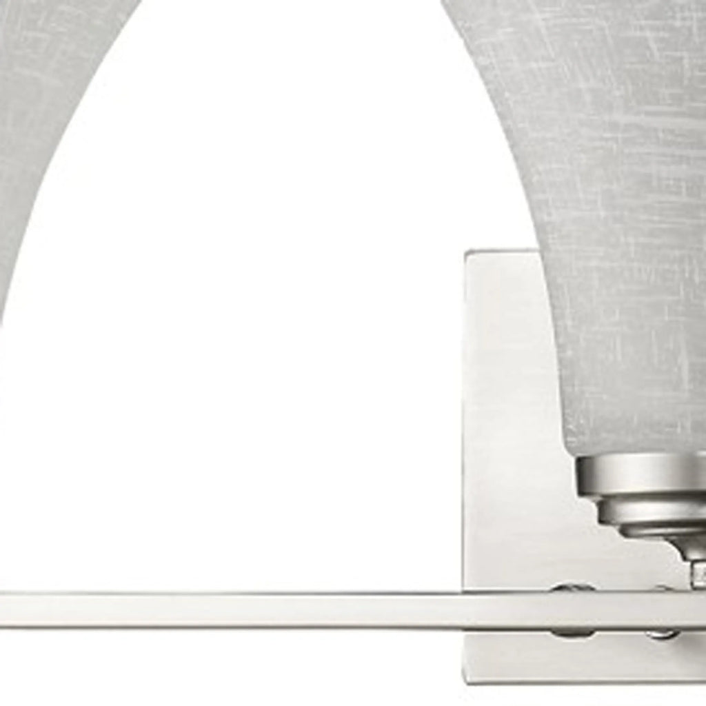 Three Light Silver Wall Light with Tapered Glass Shade — view 3