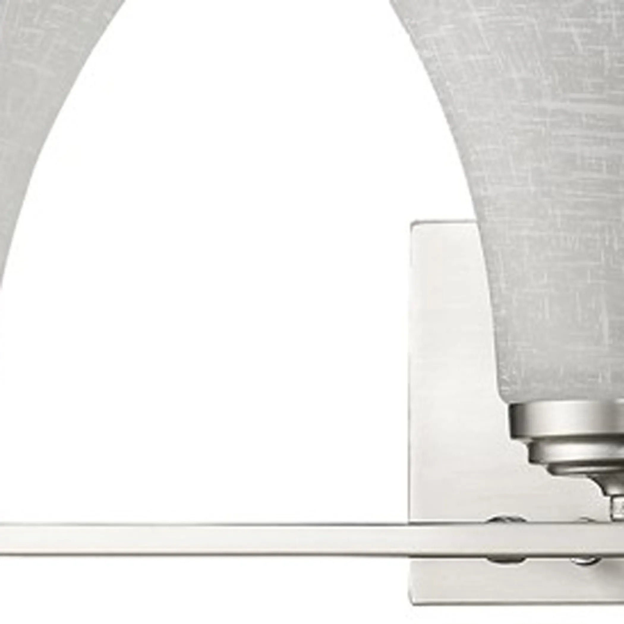 Three Light Silver Wall Light with Tapered Glass Shade — view 3