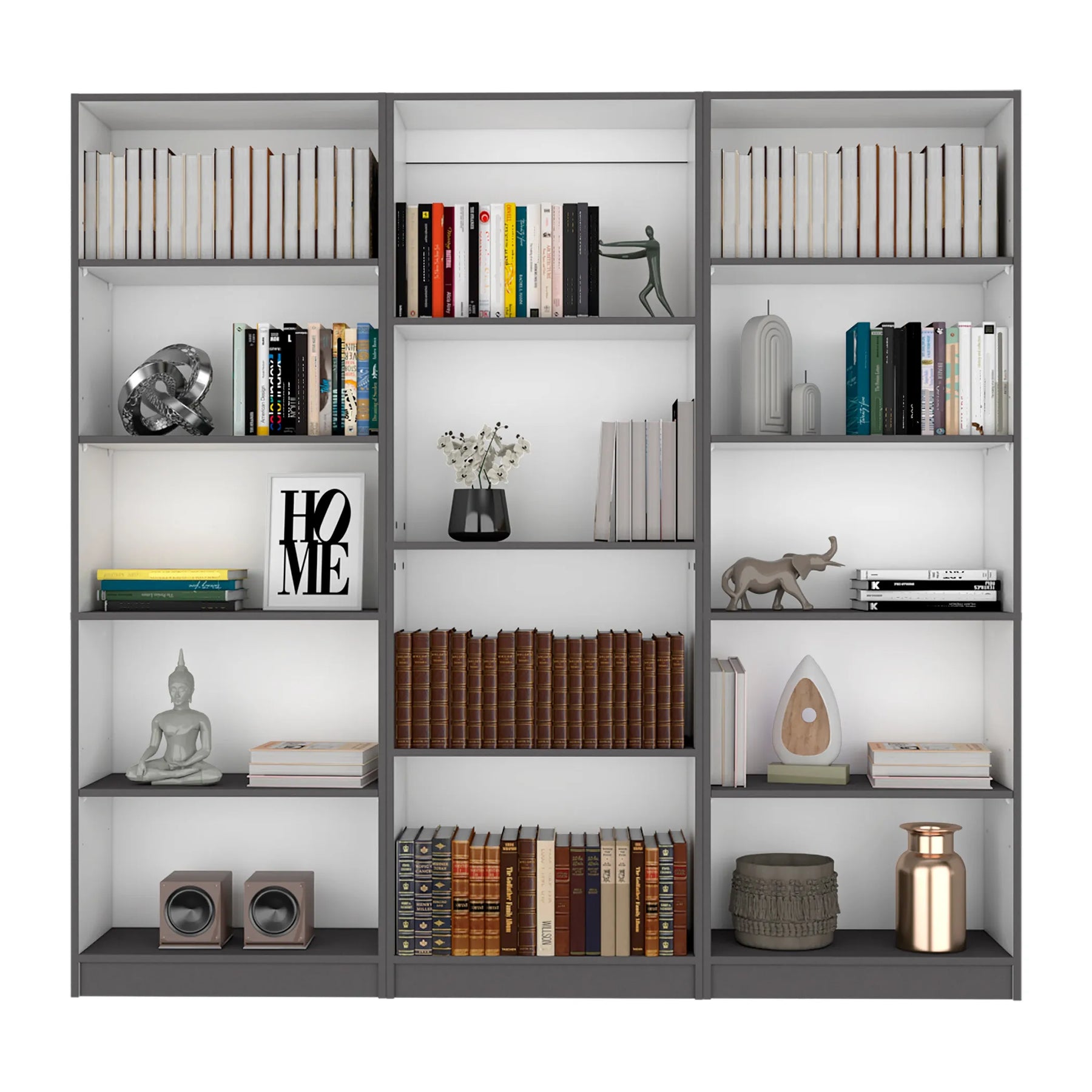 Bartow 3 Piece Living Room Set with 3 Bookcases — view 2