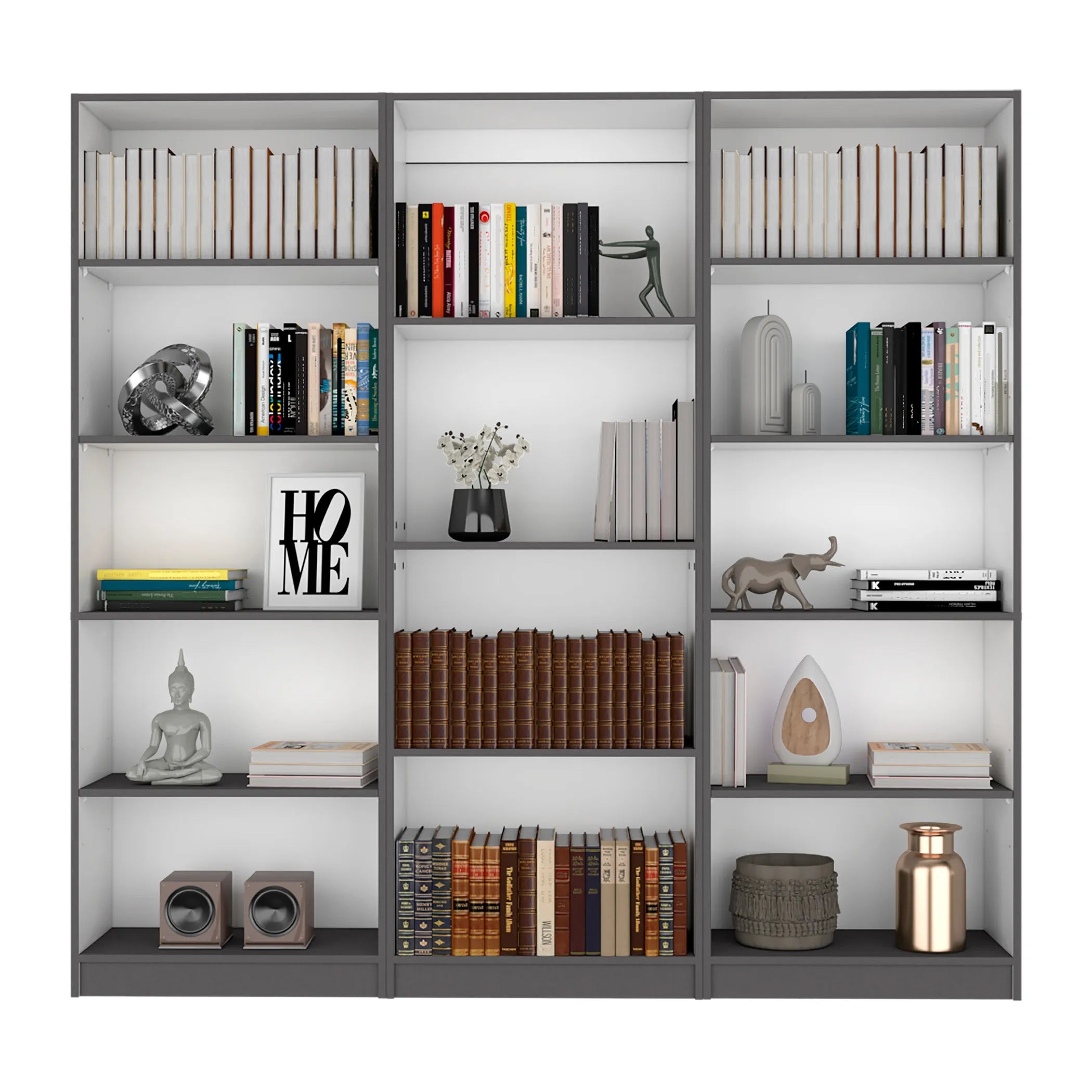 Bartow 3 Piece Living Room Set with 3 Bookcases — view 2