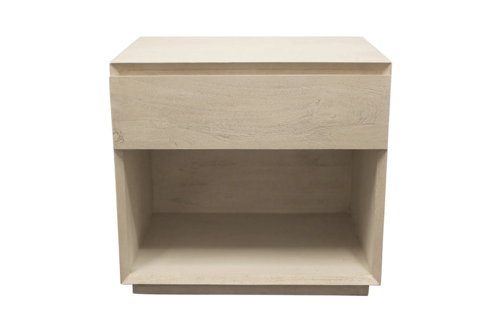 24″ Natural One Drawer Solid Wood Nightstand — view 2