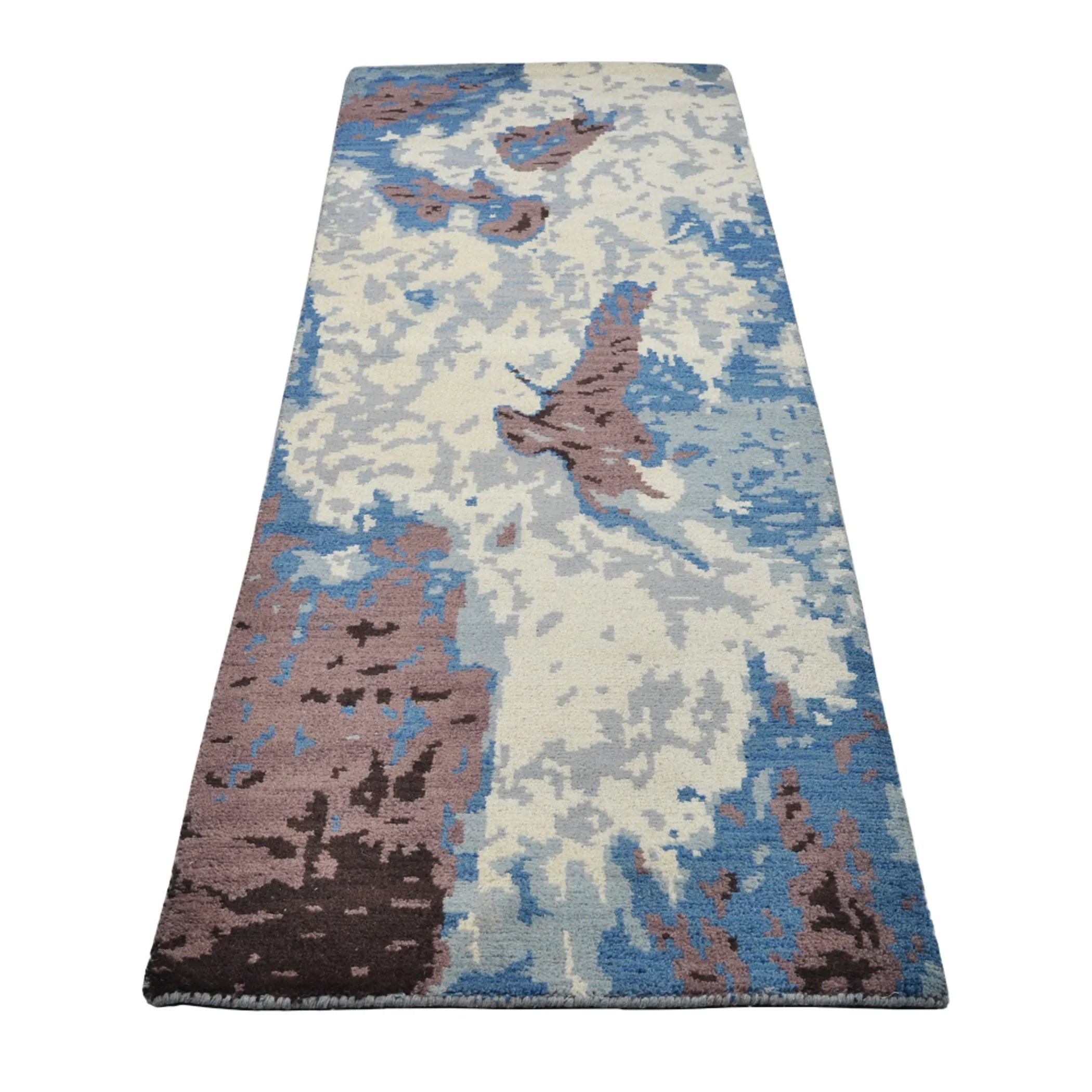Rugsotic Carpets Hand Knotted Wool 2’6”x10′ Runner Area Rug Abstract — view 3
