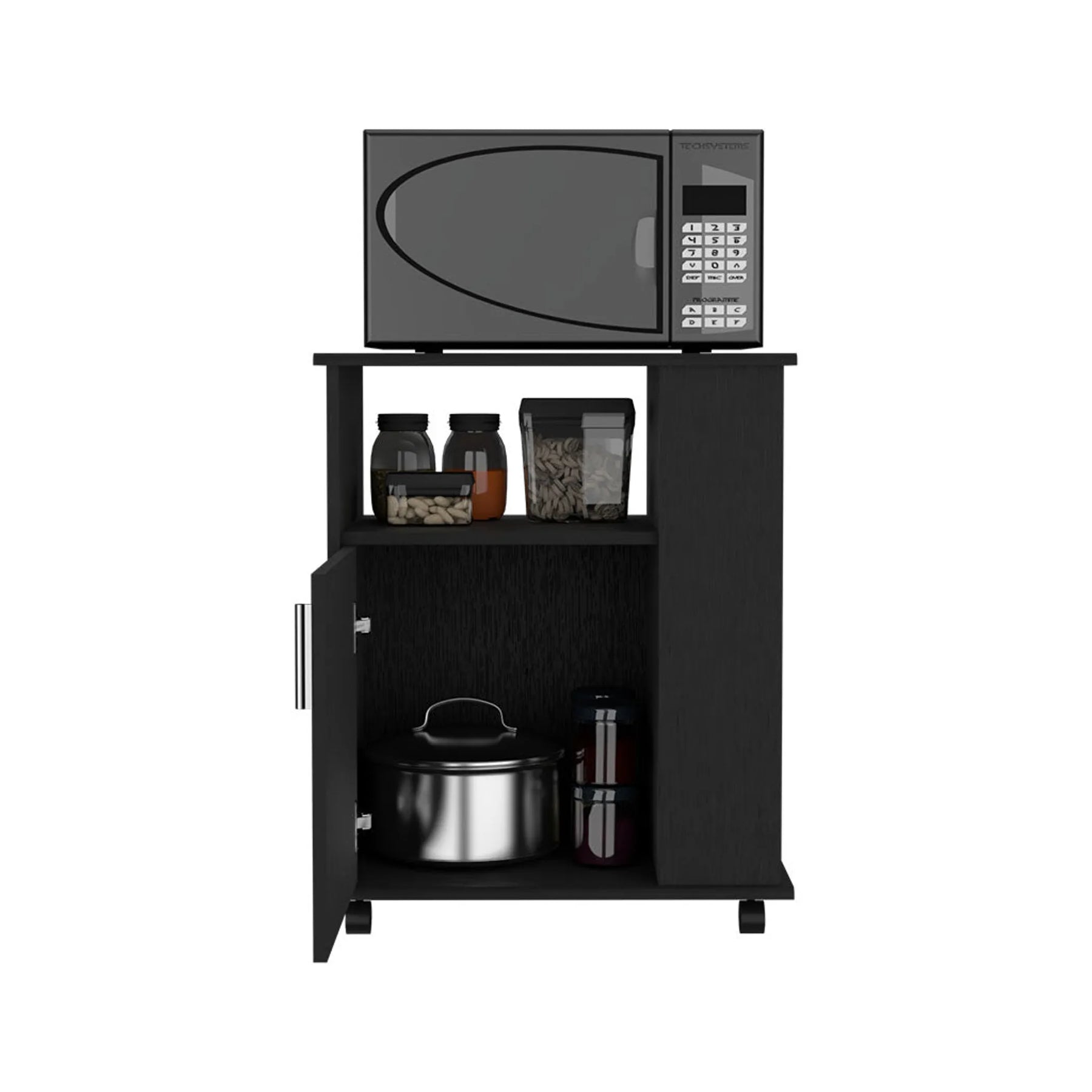 Kit Lower Microwave Cabinet, Single Door, Three Side Shelves — view 3