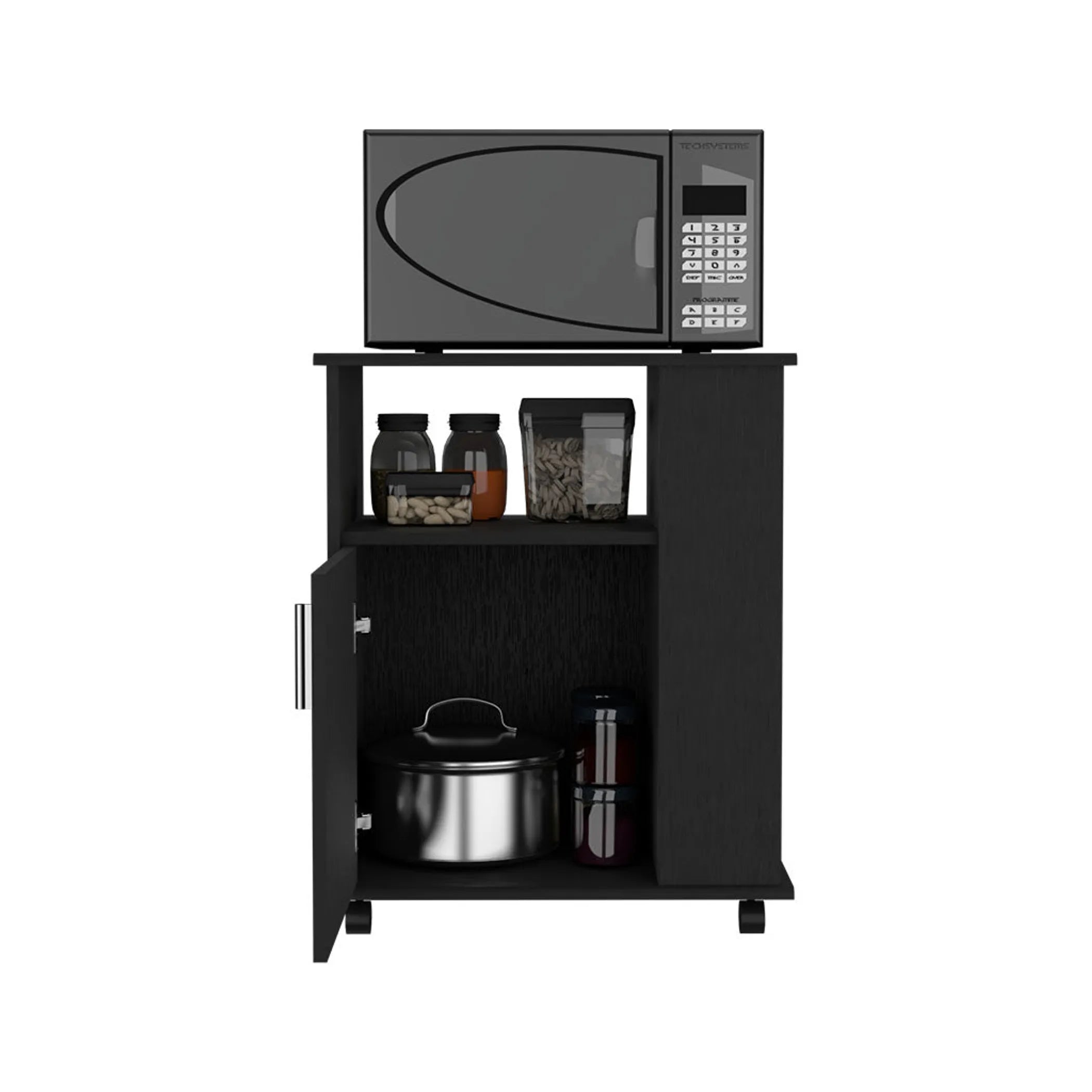 Kit Lower Microwave Cabinet, Single Door, Three Side Shelves — view 3