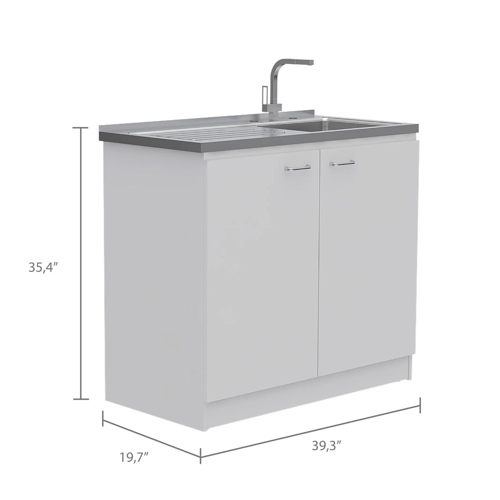 Belmont 2 Piece Kitchen Set, White Finish — view 4