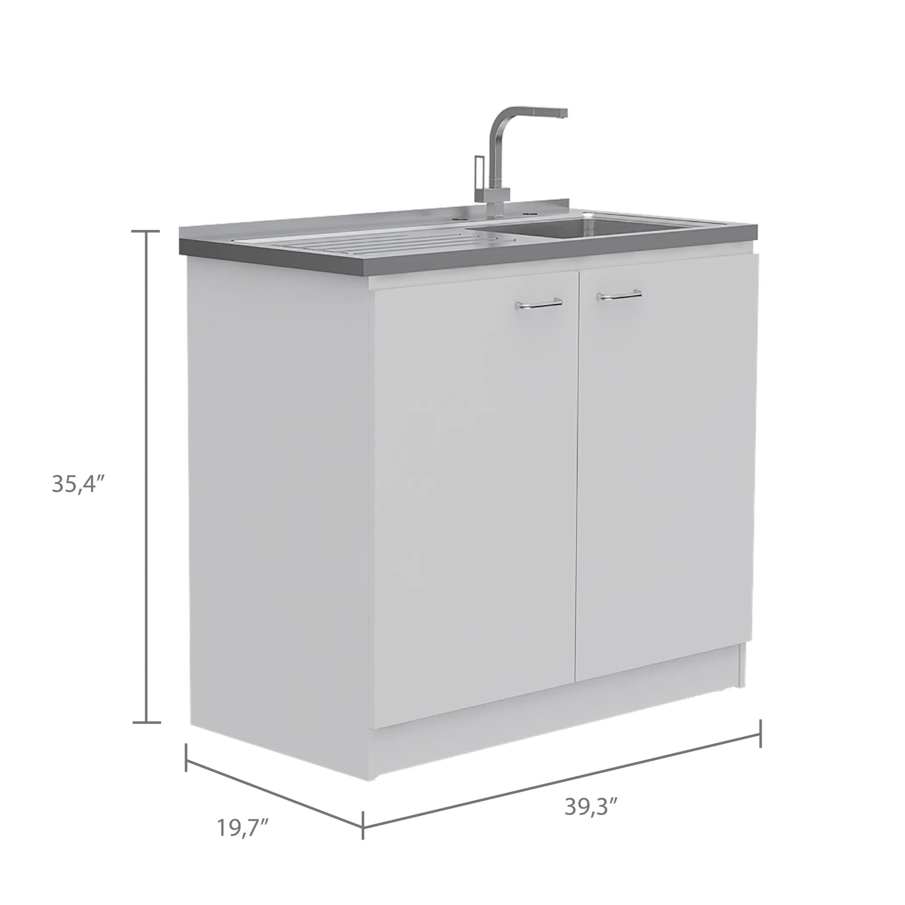 Belmont 2 Piece Kitchen Set, White Finish — view 4