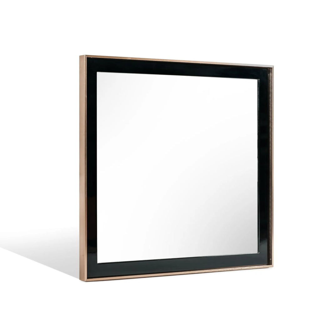 39″ Rose Gold and Black Wood and Metal Framed Accent Mirror — view 3