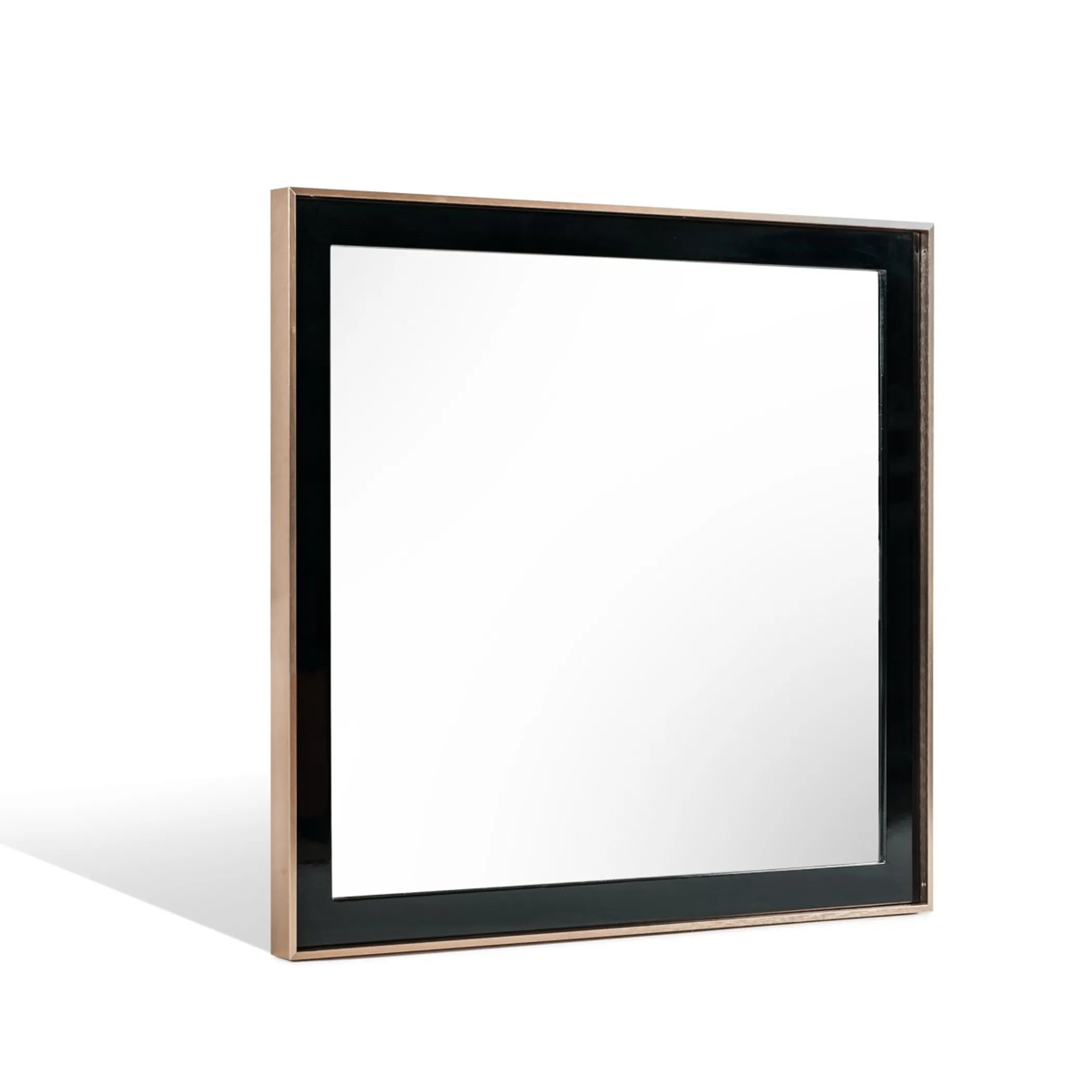39″ Rose Gold and Black Wood and Metal Framed Accent Mirror — view 3