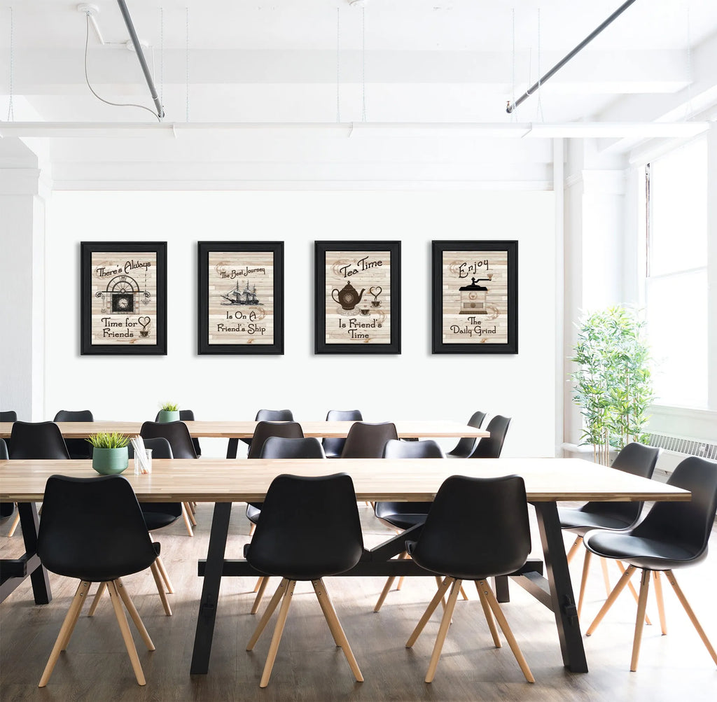 Set Of Four Friendship 1 Black Framed Print Kitchen Wall Art — view 4
