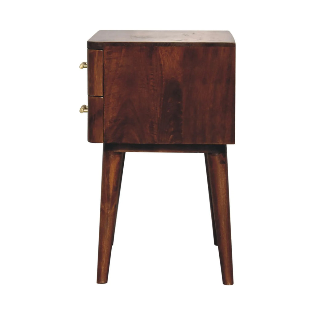 Solid Wood Two Drawer Nightstand — view 3