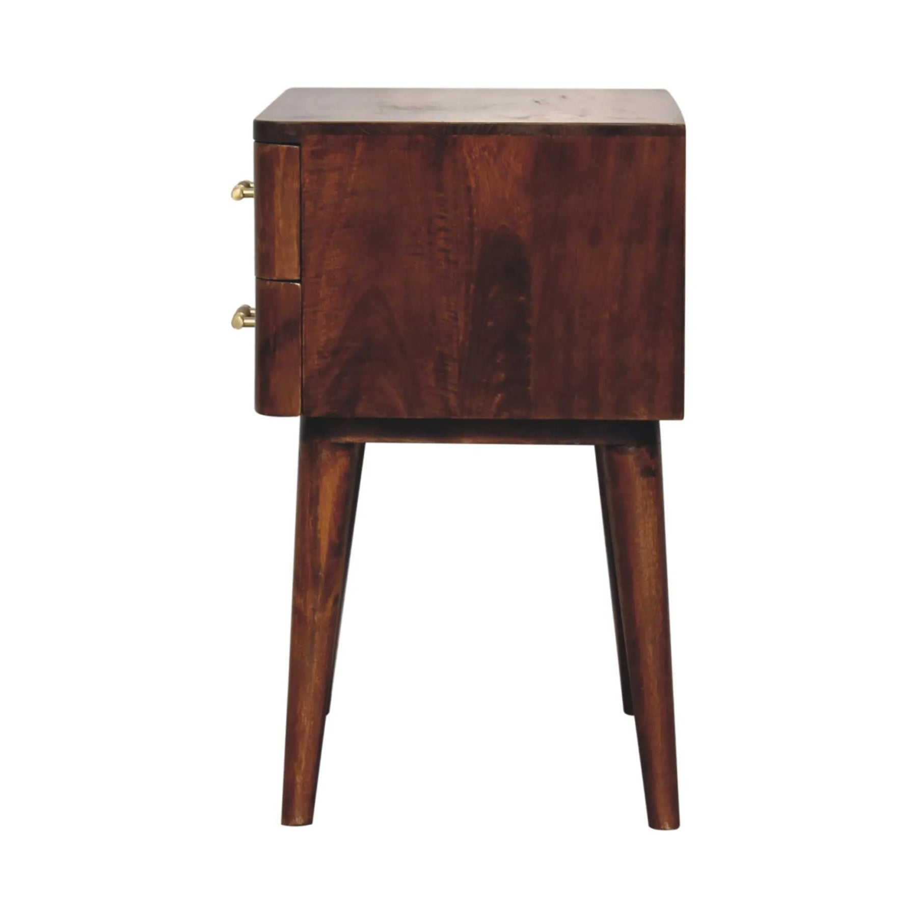 Solid Wood Two Drawer Nightstand — view 3